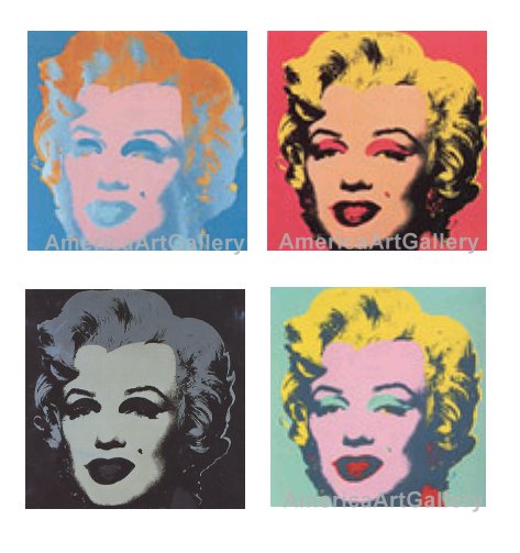WARHOL SUNDAY B MORNING MARILYN SUITE OF 4 with COA