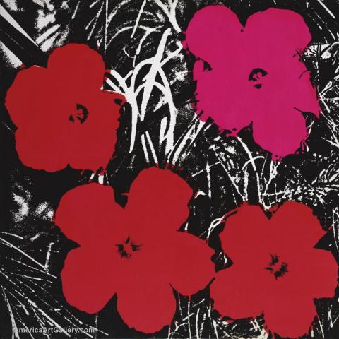 ANDY WARHOL FLOWERS REDS